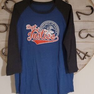 Department of Justice baseball athletic tee